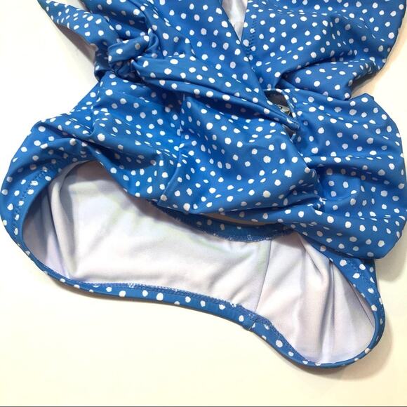 Jessica Simpson blue polka dot One-Piece Swimsuit - Picture 7 of 7